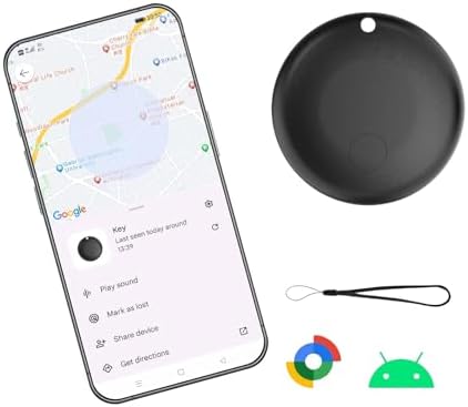 1 Pack Air Tag for Android,Google Certified Android Tracker Tags,Smart Tags for Android for Google Find My Device(Find Hub) App Key Finder\/Luggage Locator with No Subscription-Black