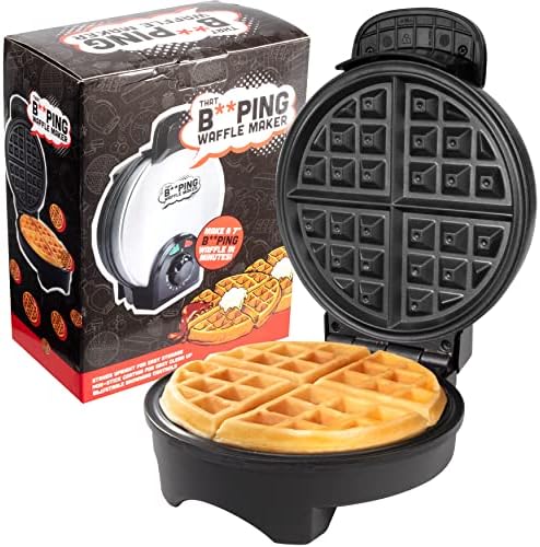 That BEEPING Waffle Maker- Personal 7" Belgian Waffler that BEEPS with Tone when Ready - Electric, Non Stick Griddle Iron w\/Adjustable Browning Control- Unique Gift that Makes Breakfast Special