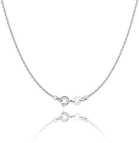 Jewlpire 925 Sterling Silver Chain Necklace Chain for Women 1.1mm Cable Chain Necklace Upgraded Spring-Ring Clasp - Thin &amp; Sturdy - Italian Quality 16\/18\/20\/22\/24 Inch