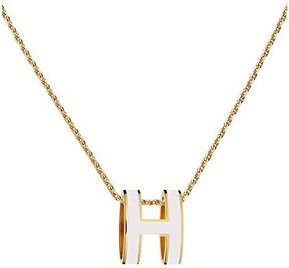 Yuangu Classic Letter Design 18K Gold Plated Womens Necklace Colorful Color Optional Women's Pendant