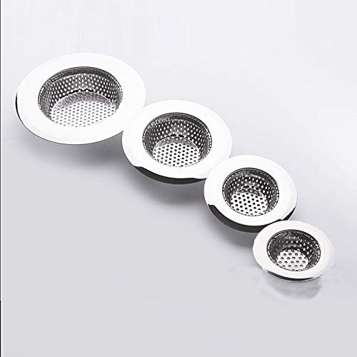Shower Drain(4 Pack), Bathtub Drain Cover, Sink Tub Drain Stopper, Sink Strainer for Kitchen and Bathroom, Hair Stopper for Bathtub Drain Cover Size from 1.5'' to 4.45''. (Silver-Round