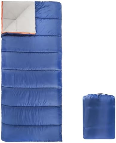 Amazon Basics 30°F Cool Weather Sleeping Bag, 75 Inches x 33 Inches, Blue