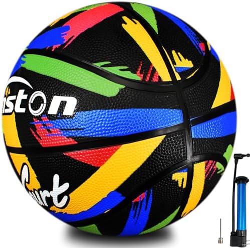 Senston 28.5"\/29.5" Basketball Outdoor\/Indoor Basketball Ball Size 6\/7 Basket Balls with Pump for Mens\/Women\/Kids