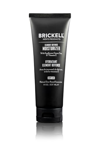 Brickell Men's Element Defense SPF45 Moisturizer for Men, Natural &amp; Organic, Zinc Oxide Mineral Sunscreen, Hydrates and Protects Skin Against UVA\/UVB Rays, 8 Ounce, Unscented