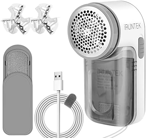 iRUNTEK Wired Fabric Lint Remover, Plug-in Lint Shaver and Brush 2 in 1,Sweater Defuzzer for Removing Fuzz, Lint Balls, Pills, Bobbles from Clothes, Furniture, Carpet &amp; Couch