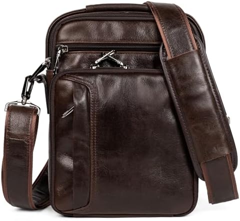 Ariscobull - Leather Small Messenger for Men - Women Shoulder Chest Travel Bag - Crossbody Bag