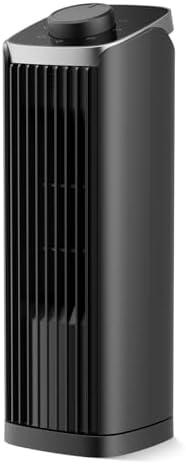 PNTCK Fan for Bedroom, 13" Tower Fan, 3 Speeds Max 23ft\/s, 70° Oscillating Desk Fan, Bladeless Standing Fan, Portable Fans, 2025 New Cooling Fans for Office, Home