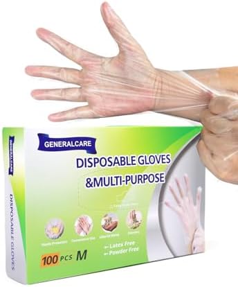 GENERALCARE Disposable TPE Cooking Gloves, Ideal for Cleaning and Food Prep, Latex &amp; Powder Free, Food safe