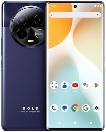 BLU  Bold K50  5G 2024  3-Day Battery  Unlocked  6.7\u201D FHD+ 3D AMOLED  256\/8GB  Triple 64MP Camera  US Version  US Warranty  Purple