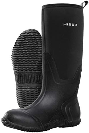 HISEA Women's Rain Boots, Knee High Rubber Boots Waterproof Insulated Neoprene Mud Boots, Anti-Slip Outdoor Work Boots for Hunting Gardening Farming Yard Working, Size 6-11