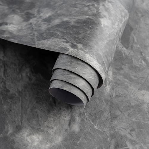 Dark Grey Marble Peel and Stick Wallpaper Gray Matte Granite Contact Wall Paper 16"x354" Self Adhesive and Removable Waterproof Viny Film Paper For Kitchen, Countertops, Walls and Floors, etc.
