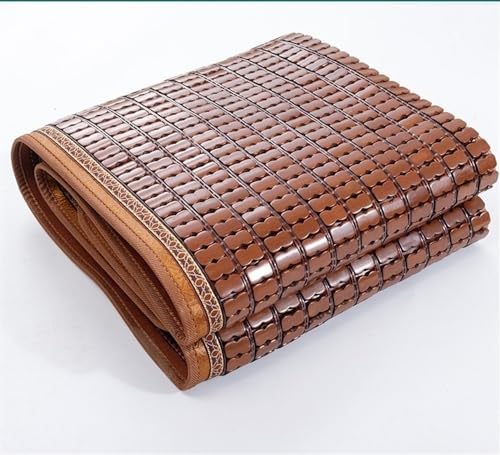 Natural Bamboo Summer Sleeping Mat, Foldable Cooling Mat for Bed, Home Quick Cooling Textile Rattan Mat, Bamboo Sleeping Mat for Home School Dormitory, Brown