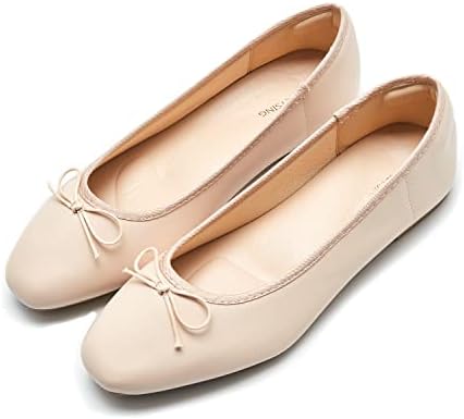 AFEETSING Women's Round Toe Ballet Flats Comfortable Bow Dressy Flats Shoes for Women