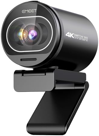 EMEET S600 4K Webcam for Streaming - Sony 1\/2.5'' Sensor, PDAF Autofocus, 1080P@60FPS, 2 Noise Reduction Mics, Built-in Privacy Cover, 73° FOV, Streaming Camera for Live Commerce\/Gaming\/Bea