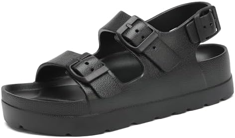 SOSOWHLTE Women's Platform Sandals with Arch Support - 3 Adjustable Straps Summer Beach Sandals, Lightweight &amp; Slip-Resistant