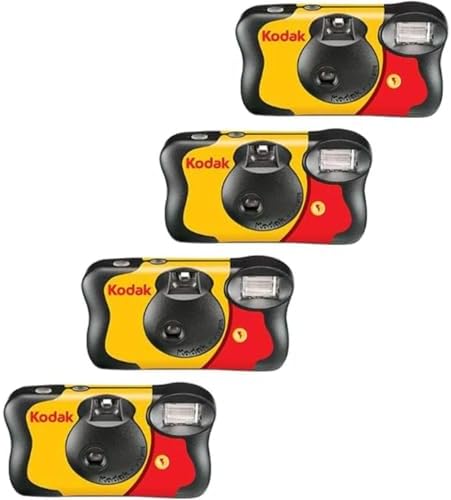 Kodak Fun Saver 35mm One-Time-Use Disposable Camera with Flash, 27 Exposures, 4-Pack
