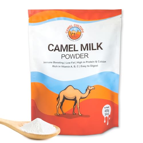 Camel Culture Dry Camel Milk Powder(400g) \u2013 Nutrient Dense, Low Lactose Powdered Milk Packets \u2013 Concentrated, Pasteurized Traditional Dairy Alternative - Health Drink Powder for Recipes, Smo