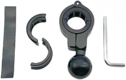 GallopingKnight \u200CMotorcycle Aluminum Alloy Mini Phone Mount Base with 1" TPU Ball, Fits 0.87''\/22mm 1''\/25.4mm 1.26''\/32mm Round Rails, Compatible with 1" Ball 