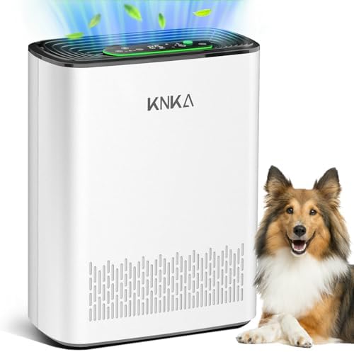 KNKA Air Purifiers for Home Large Room Bedroom Up to 2325 Ft², Washable Filters, Air Quality Monitor, Turbo Mode, Auto &amp; Sleep Modes, HEPA Air Cleaner for Smoke, Dust, Pet Hair, Pollen (APH3000)