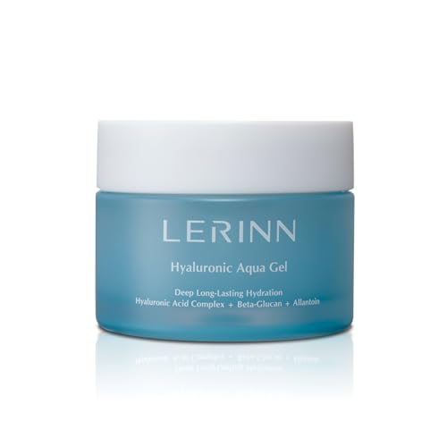 Lerinn Hyaluronic Aqua Gel, Lightweight Daily Moisturizer with Hyaluronic Acid for Deep Hydration, Soothing, Fast-Absorbing, Fragrance-Free Face Cream for Sensitive Skin and All Skin Types (50 ml).
