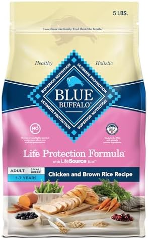 Blue Buffalo Life Protection Formula Natural Adult Small Breed Dry Dog Food, Chicken and Brown Rice 5-lb Trial Size Bag