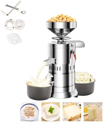 Commercial Soybean Milk Maker, 1100W Automatic Soy Milk Making Machine, 60KG\/H Electric Grain Mill Grinder for Kitchen Soymilk, Dried bean, Tofu(61 × 25cm)