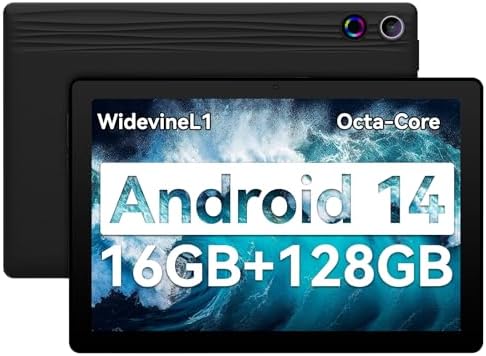 UGRIHACH Tablet, 10.95" Android Tablet,16GB RAM 128GB ROM 1TB Expansion, Octa-Core, Android 14, 1280x800 FHD, Dual Camera, WiFi6, BT5.3, 6800mAh Battery