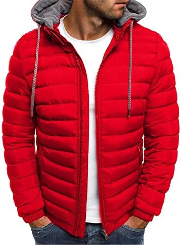 Lightweight Puffer Jackets for Men Packable Down Jackets Quilted Insulated Jacket Warm Winter Jacket with Hood