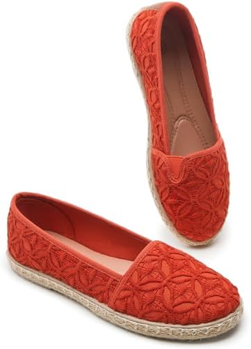 BABUDOG Women's Black Flats with Flower Embroideried,White Lace Ballet Flats,Comfortable Dress Flats