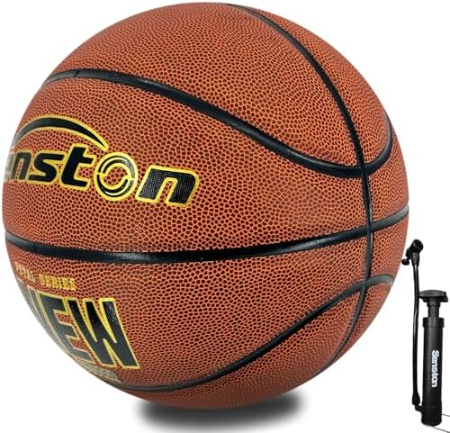 Senston Basketball 29.5" Leather Basketballs Outdoor Indoor Mens Basketball Ball Official Size 7 Outdoor\/Indoor Game Basket Ball with Pump