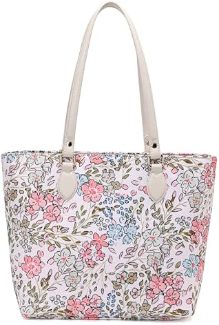 Women's handbag, handbag, nylon tote bag with zipper and pocket, waterproof and lightweight