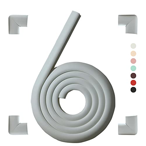 Furniture Corner &amp; Edge Safety Bumpers,Baby Proofing Edge Guards,Kids Children and Baby Safety Foam Protector Products,Suitable for Coffee Table Desk (Grey(4 Corner&amp;6.5 ft Safety Bumpers))