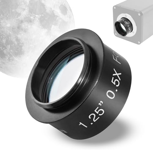 Astromania 1.25" 0.5X Reducer Corrector - C-Mount Standard for C Or CS Mount CCTV Type Cameras with Telescopes - Reduces The Focal Length for Visual and Photographic Use