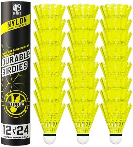 EAGLES Badminton Birdies - Nylon Bedminton Shuttlecocks for Baseball\/Softball Batting Training - Shuttle Balls for Indoor and Outdoor Matches ~ Highly Stable &amp; Durable
