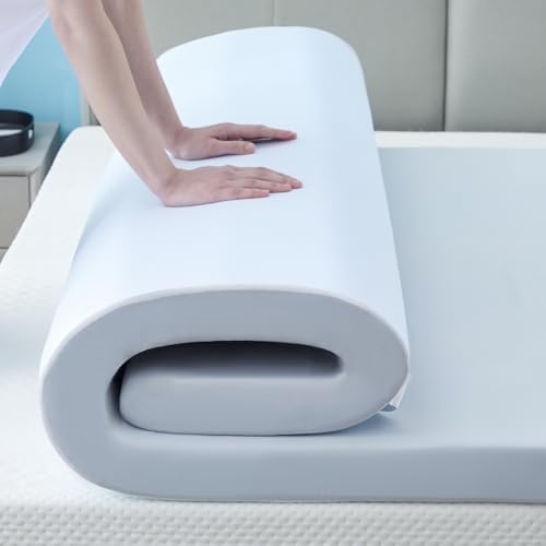 3 Inch Gel Memory Foam Cooling Mattress Topper King Size with Cool-Touch Silky Cover for Cool Sleep &amp; Pressure Relief, Non-Slip Adjustable Straps &amp; Removable Cover, CertiPUR-US &amp; Oeko-Tex 