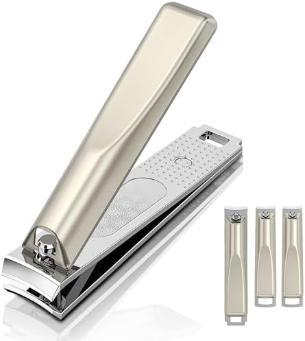 4PCS Nail Clippers, HAYAYXWU Sharp Strong Fingernail and Toenail Clipper with Nail File for Men and Women, Two Large Pieces and Two Small Pieces.