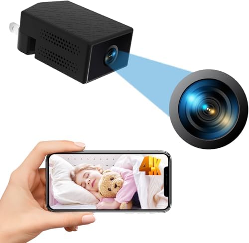 Free 64GSmart Plug-and-Play Camera,USB Charger,- Wireless Wifi Cameras -160° Wide Angle - HD4K Spy Wireless Nanny Cam-USB Camera-Small Body Cam with App Live Feed Baby Monitor Motion Detection