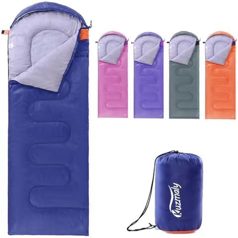 Camping Sleeping Bag 3 Seasons Lightweight &amp;Waterproof with Compression Sack Camping Sleeping Bag Indoor &amp; Outdoor for Adults &amp; Kids